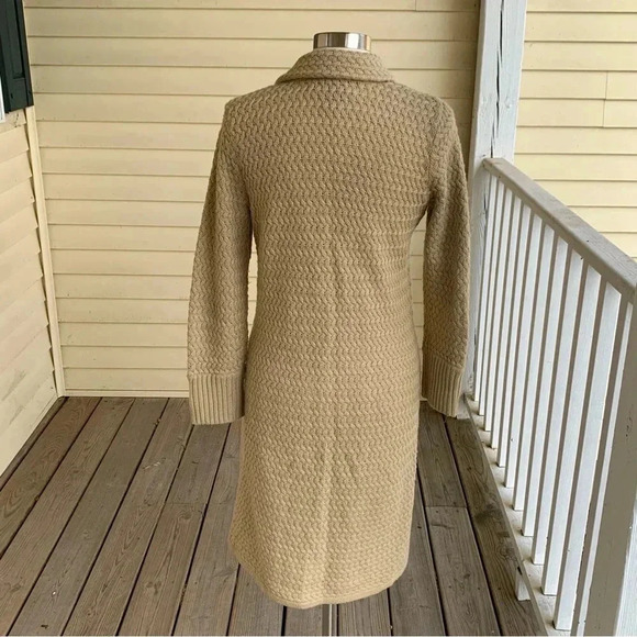 Dialogue Merino Wool Cardigan Sweater Duster Sz Petite XS Beige Coatigan QVC XSP - Picture 2 of 9